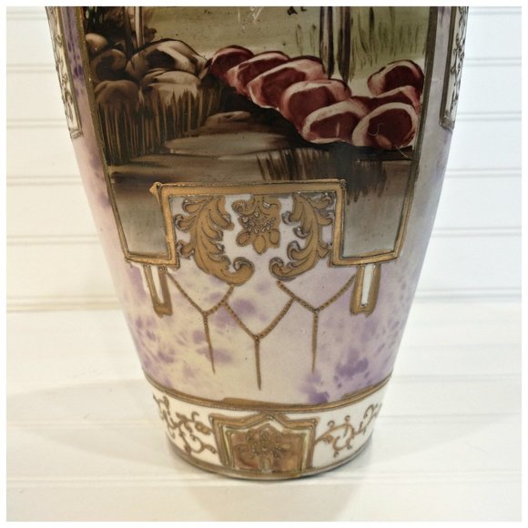 Antique Art Deco Nippon Gilt Porcelain Vase - Picture 3 of 7